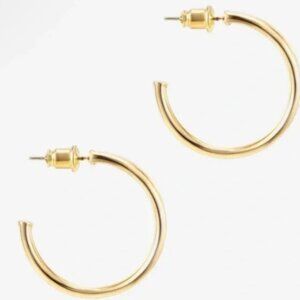PAVOI 14K Gold Hypoallergenic Infinity Hoop Earrings 2mm Thick- Lightweight  NWT